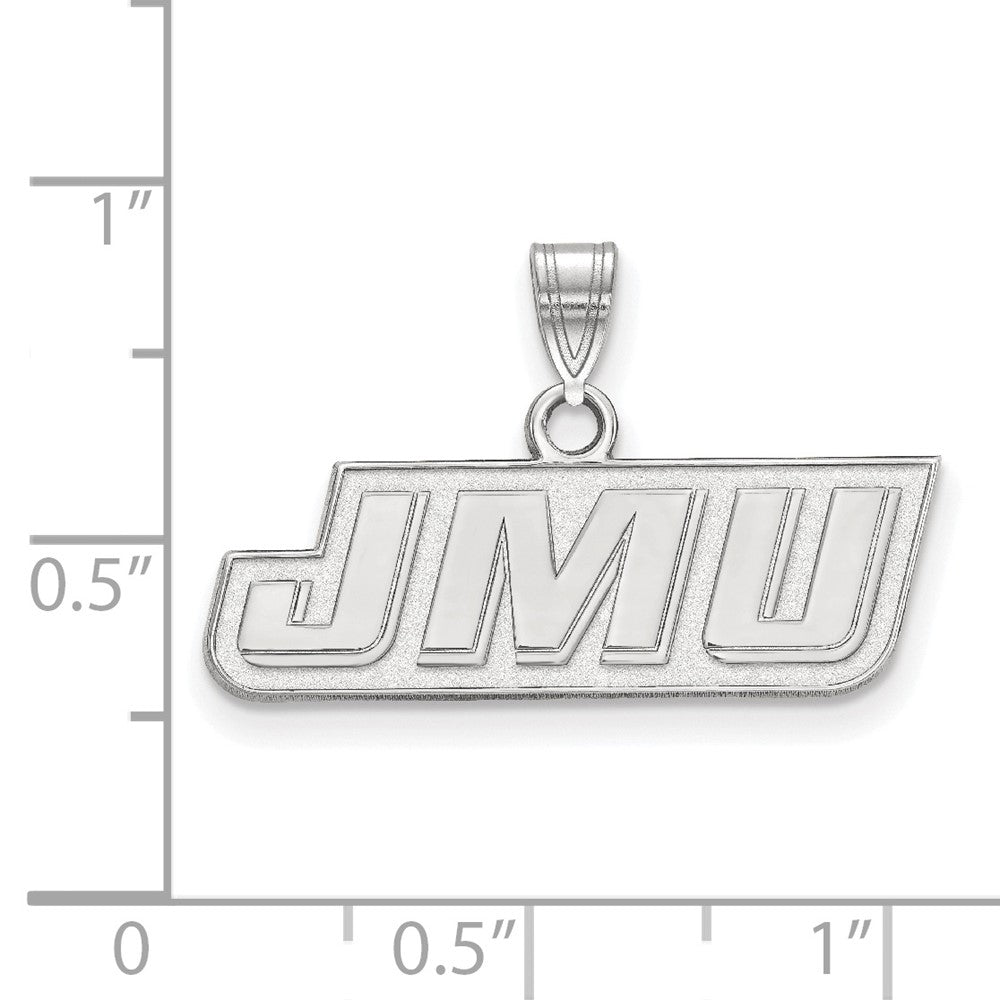 10K White Gold Logoart James Madison University J M U Small Pendant