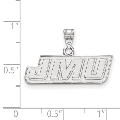 10K White Gold Logoart James Madison University J M U Small Pendant