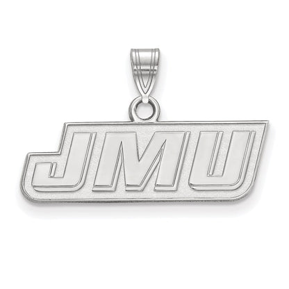 Sterling Silver Rhodium Plated Logoart James Madison University J M U Small Pendant