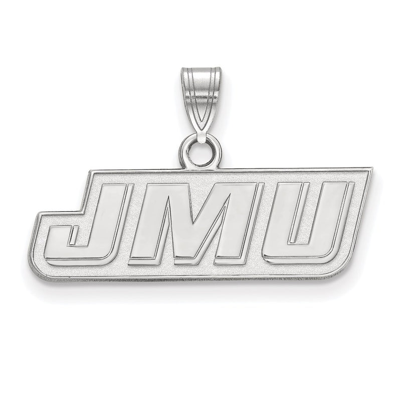 Sterling Silver Rhodium Plated Logoart James Madison University J M U Small Pendant