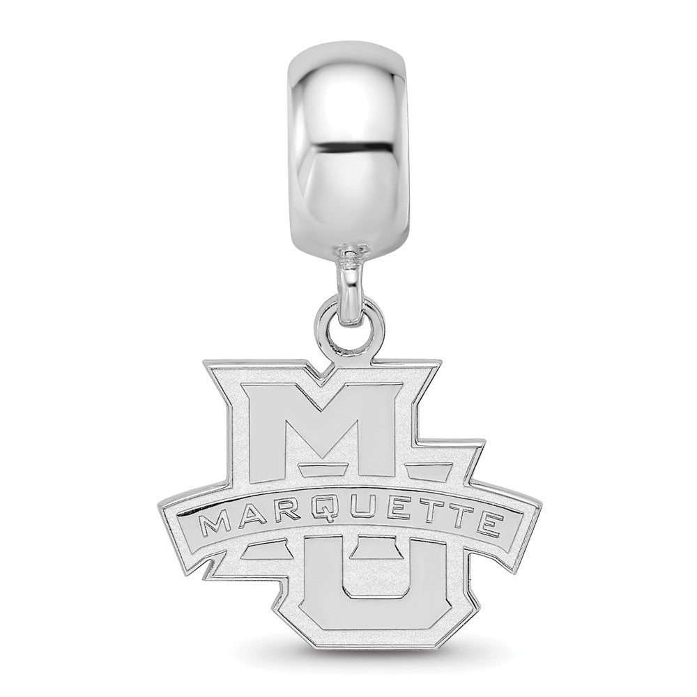 Sterling Silver Rhod-Pltd Logoart Marquette University Sm Dangle Bead