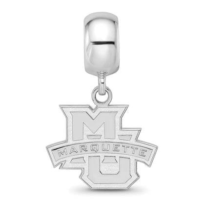 Sterling Silver Rhod-Pltd Logoart Marquette University Sm Dangle Bead