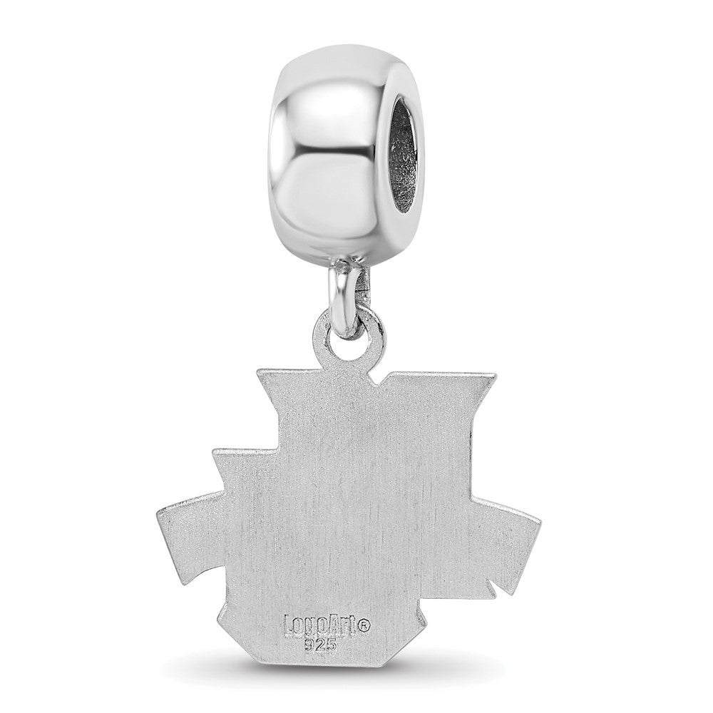 Sterling Silver Rhod-Pltd Logoart Marquette University Sm Dangle Bead