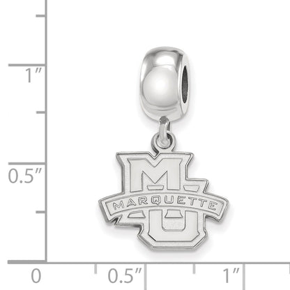 Sterling Silver Rhod-Pltd Logoart Marquette University Sm Dangle Bead
