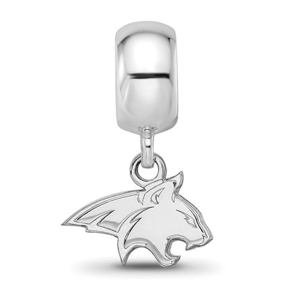 Sterling Silver Rhod-Pltd Logoart Montana State U. Xs Dangle Bead