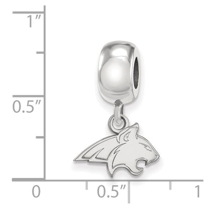 Sterling Silver Rhod-Pltd Logoart Montana State U. Xs Dangle Bead