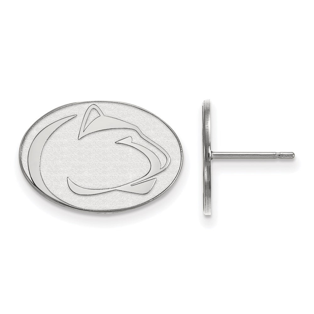 14K White Gold Logoart Penn State University Lion Small Post Earrings