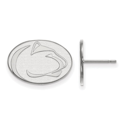 14K White Gold Logoart Penn State University Lion Small Post Earrings