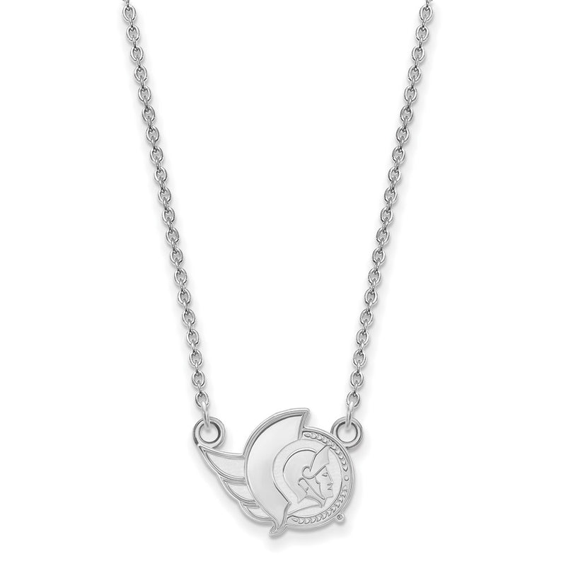 14K White Gold Nhl Logoart Ottawa Senators Small Pendant 18 Inch Necklace