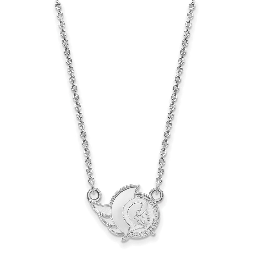 10K White Gold Nhl Logoart Ottawa Senators Small Pendant 18 Inch Necklace