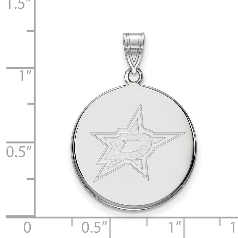 14K White Gold Nhl Logoart Dallas Stars Large Disc Pendant