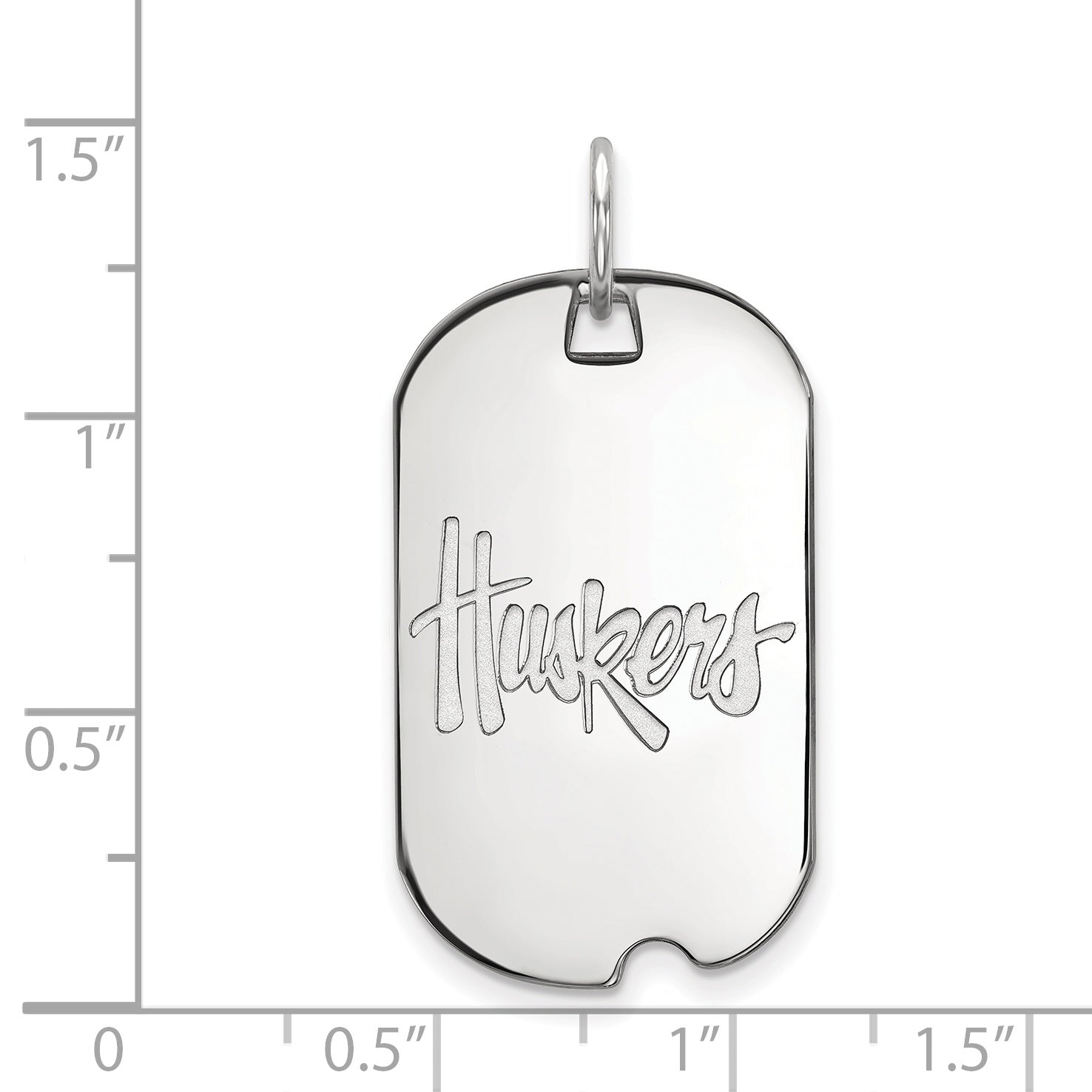 10K White Gold Logoart University Of Nebraska Huskers Small Dog Tag Pendant