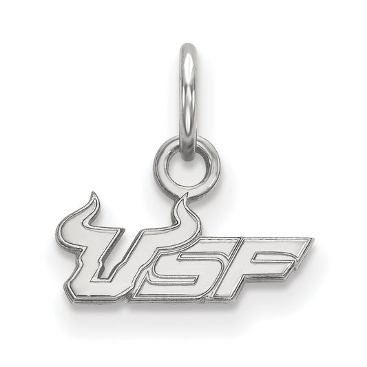 10K White Gold Logoart University Of South Florida U S F Extra Small Pendant