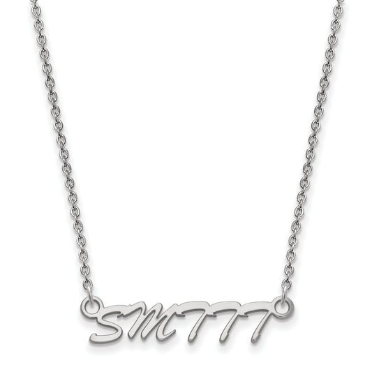 Sterling Silver Rhodium Plated Logoart U. Of Southern Mississippi Small Pendant 18 Inch Necklace