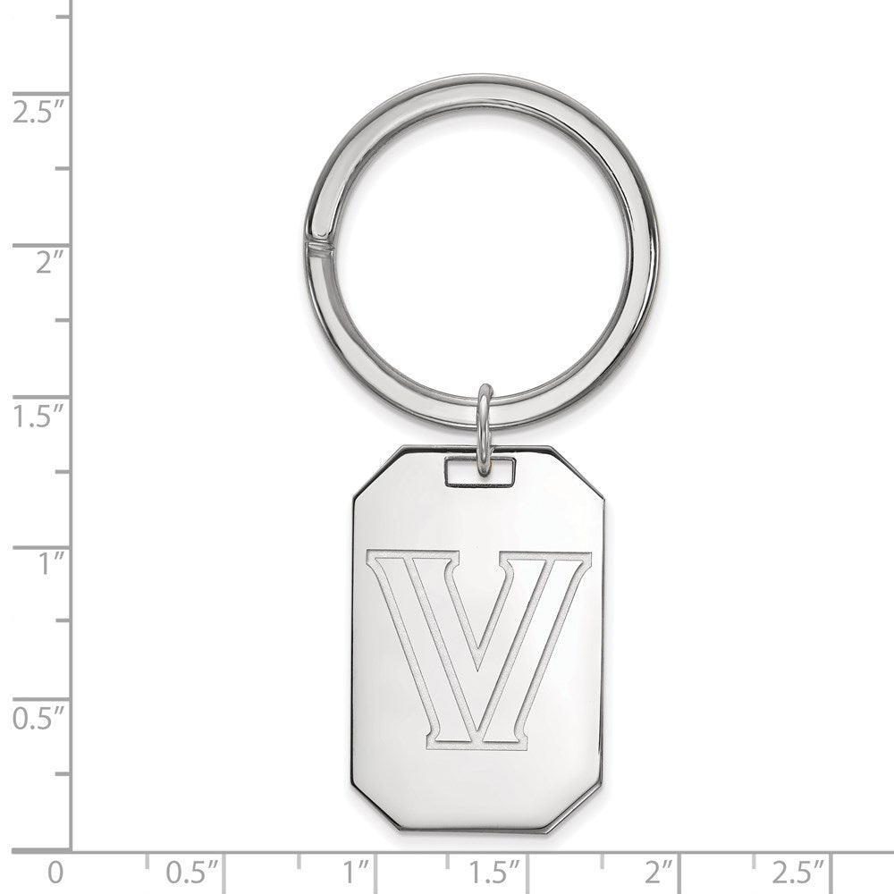 Sterling Silver Rhod-Pltd Logoart Villanova University Key Ring