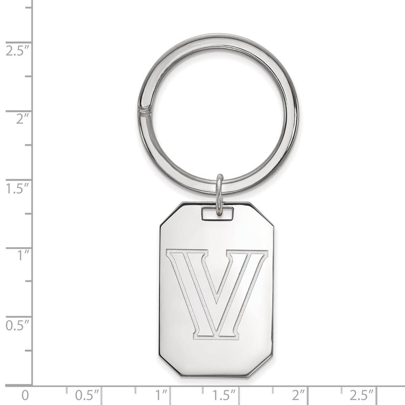 Sterling Silver Rhod-Pltd Logoart Villanova University Key Ring