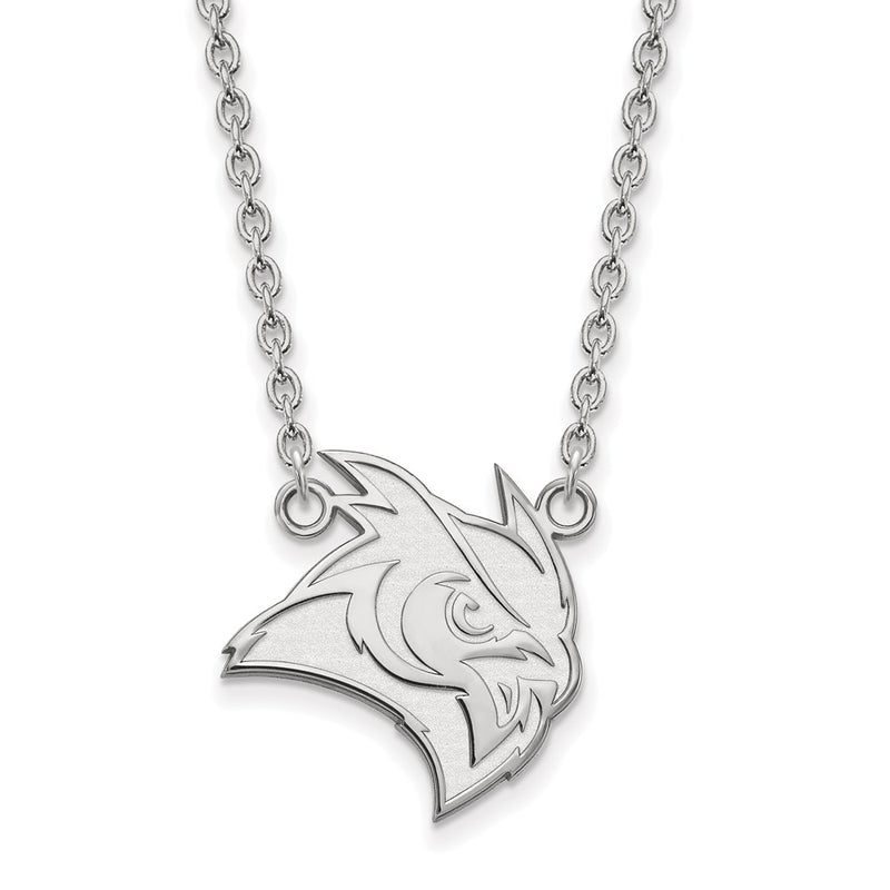 10K White Gold Logoart Rice University Owl Large Pendant 18 Inch Necklace