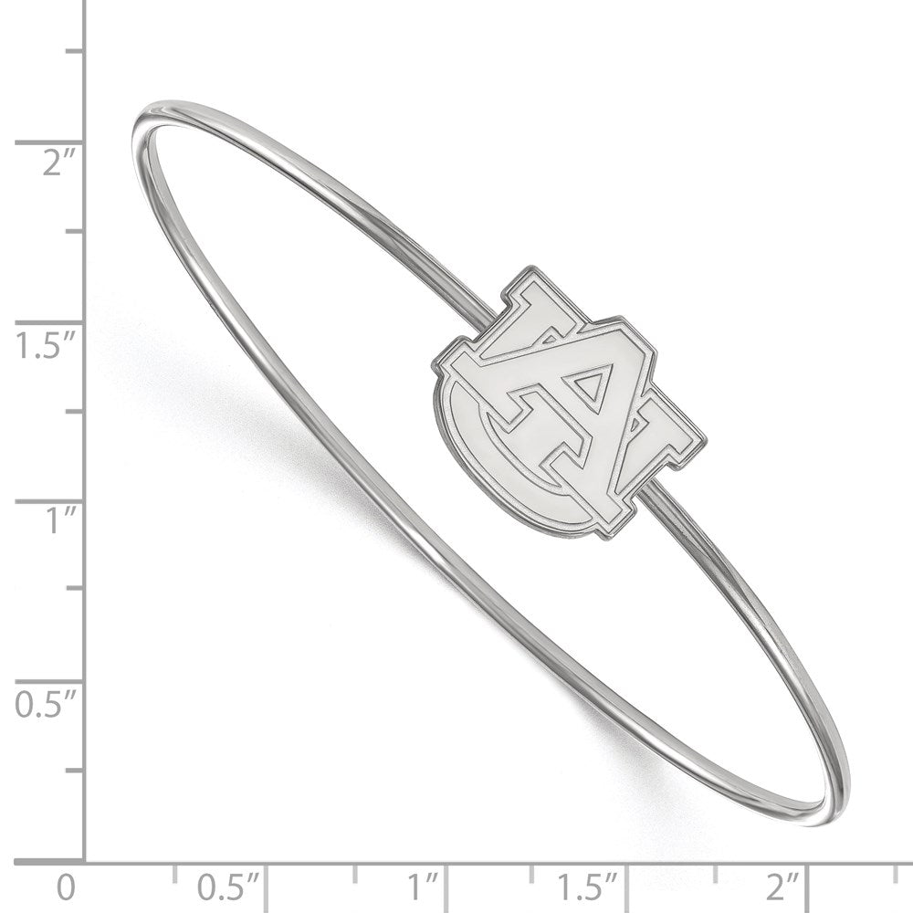 Sterling Silver Rh Plated Logoart Auburn University Bangle Slip On