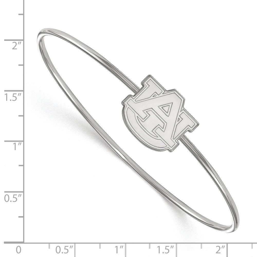 Sterling Silver Rh Plated Logoart Auburn University Bangle Slip On