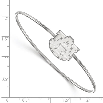 Sterling Silver Rh Plated Logoart Auburn University Bangle Slip On