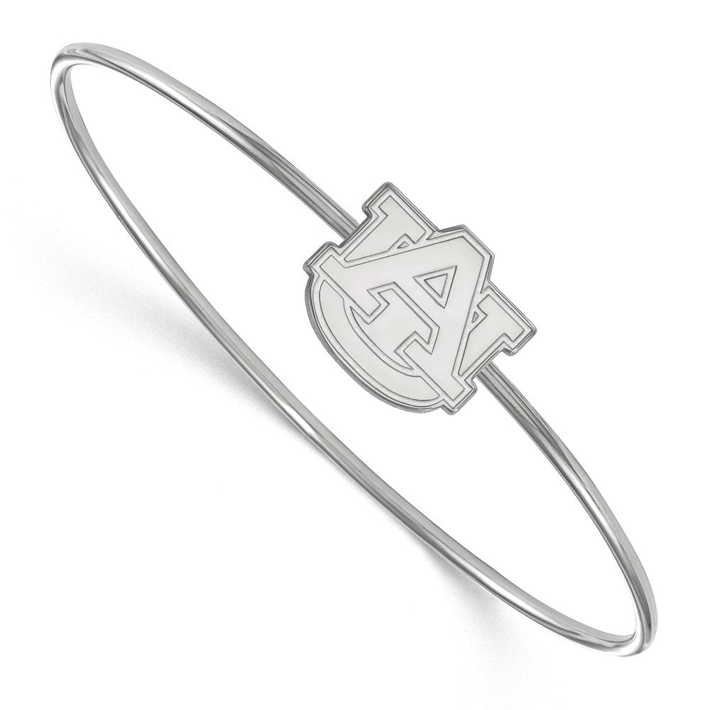 Sterling Silver Rh Plated Logoart Auburn University Bangle Slip On