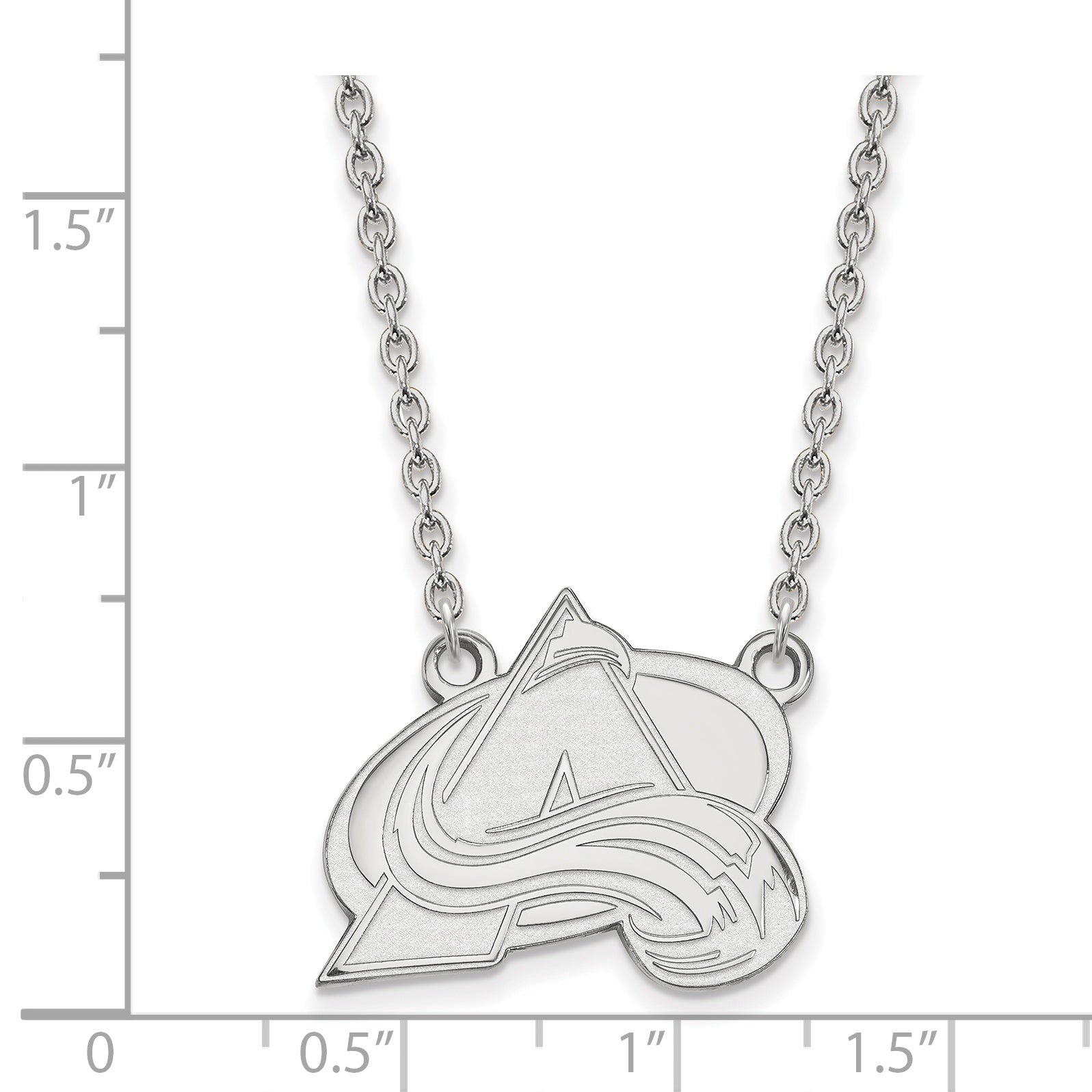 10K White Gold Nhl Logoart Colorado Avalanche Letter A Large Pendant 18 Inch Necklace