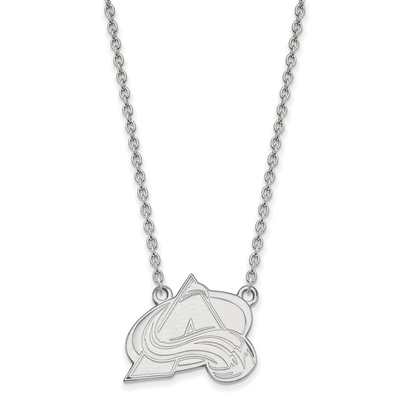 Sterling Silver Rhodium Plated Nhl Logoart Colorado Avalanche Letter A Large Pendant 18 Inch Necklace