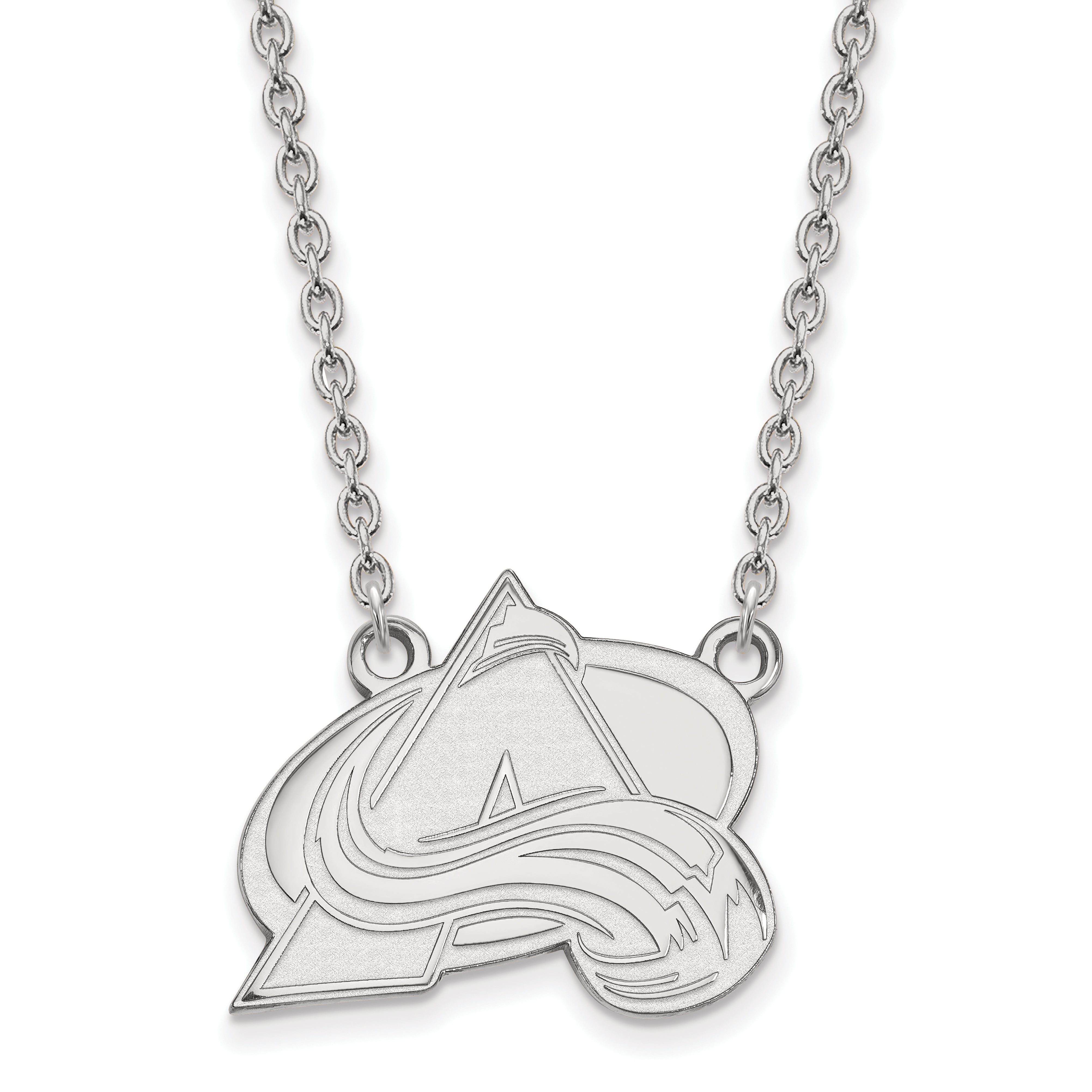 10K White Gold Nhl Logoart Colorado Avalanche Letter A Large Pendant 18 Inch Necklace