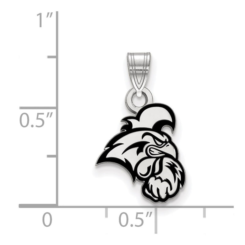 Sterling Silver Rhodium Plated Logoart Coastal Carolina University Chanticleer Small Enameled Pendant