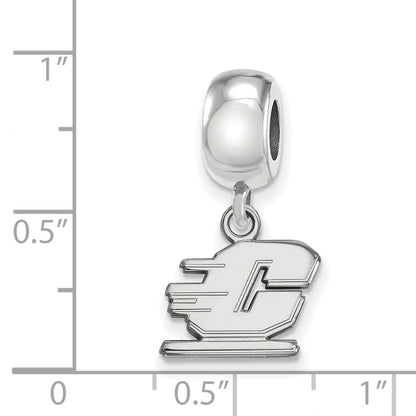 Sterling Silver Rhod-Pltd Logoart Central Michigan U. Dangle Bead