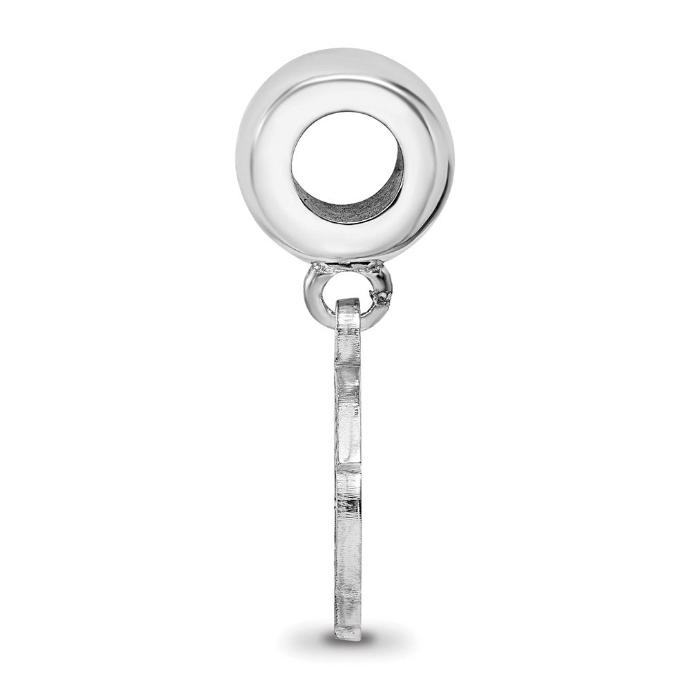 Sterling Silver Rhodium-Plated Logoart Jacksonville State U. Sm Dangle Bead