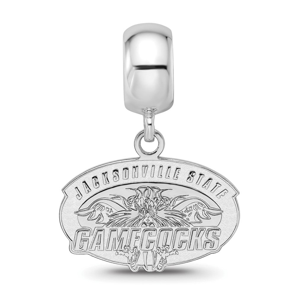 Sterling Silver Rhodium-Plated Logoart Jacksonville State U. Sm Dangle Bead