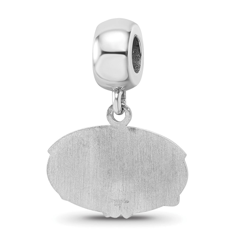 Sterling Silver Rhodium-Plated Logoart Jacksonville State U. Sm Dangle Bead
