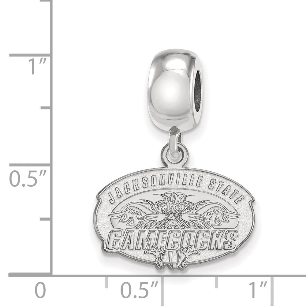 Sterling Silver Rhodium-Plated Logoart Jacksonville State U. Sm Dangle Bead