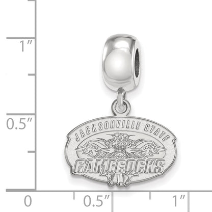 Sterling Silver Rhodium-Plated Logoart Jacksonville State U. Sm Dangle Bead