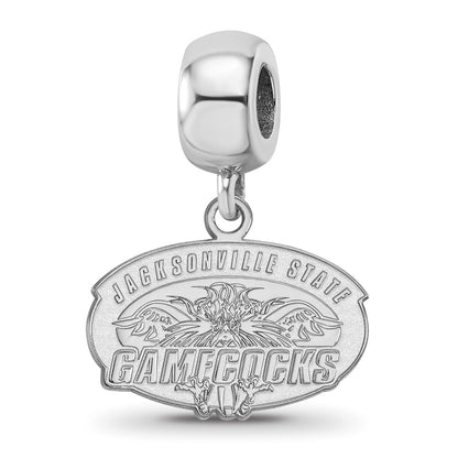 Sterling Silver Rhodium-Plated Logoart Jacksonville State U. Sm Dangle Bead