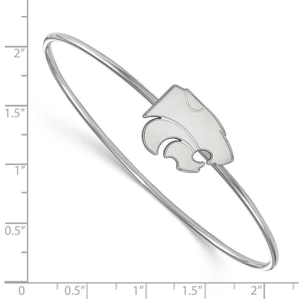 Sterling Silver Rh Plated Logoart Kansas State University Bangle Slip On