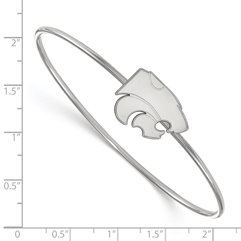 Sterling Silver Rh Plated Logoart Kansas State University Bangle Slip On