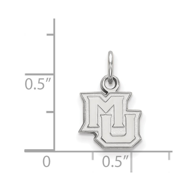 Sterling Silver Rhodium Plated Logoart Marquette University M U Extra Small Pendant