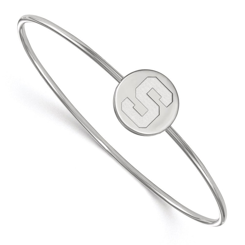 Sterling Silver S. Rh Plated Logoart Michigan State University Bangle Slip On