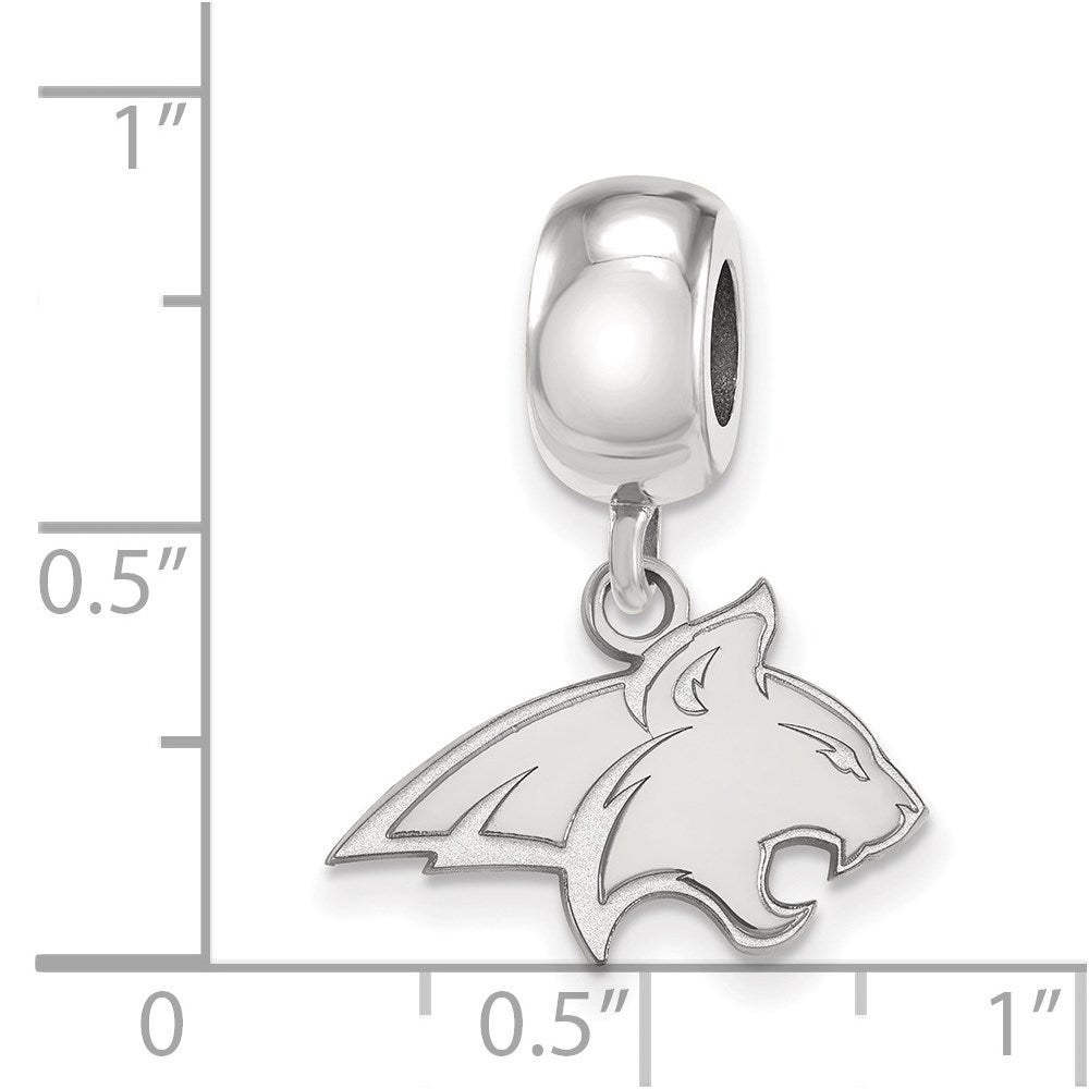 Sterling Silver Rhod-Pltd Logoart Montana State U. Small Dangle Bead