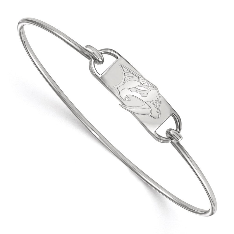 Sterling Silver Rhodium Plated Nhl Logoart Nashville Predators Small Center 7 Inch Wire Bangle