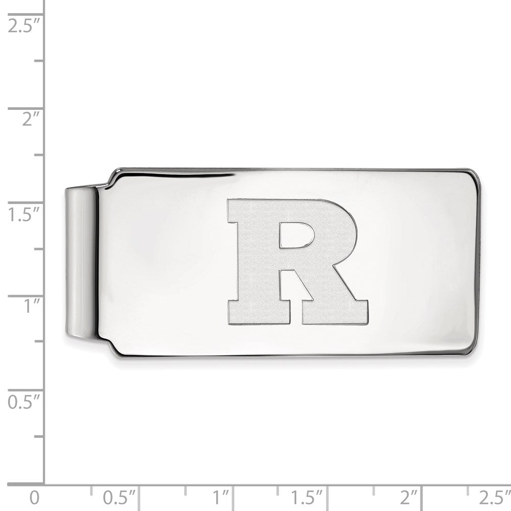 Sterling Silver Rhod-Pltd Logoart Rutgers University Money Clip