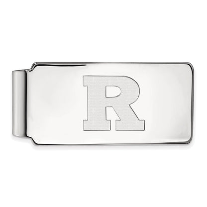Sterling Silver Rhod-Pltd Logoart Rutgers University Money Clip