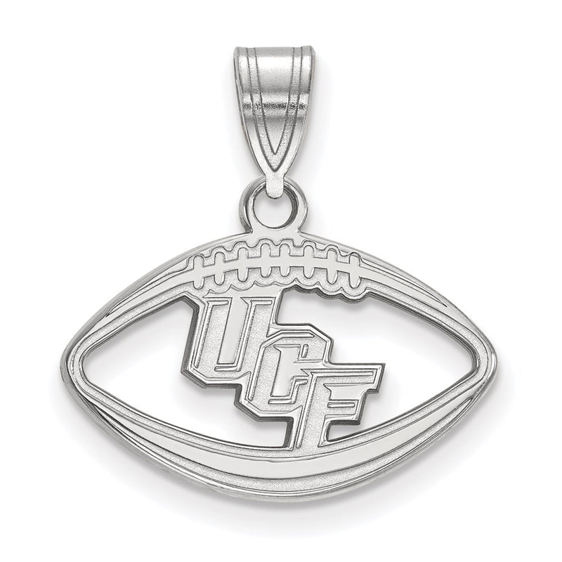 Sterling Silver Rhodium Plated Logoart University Of Central Florida U C F Football Pendant