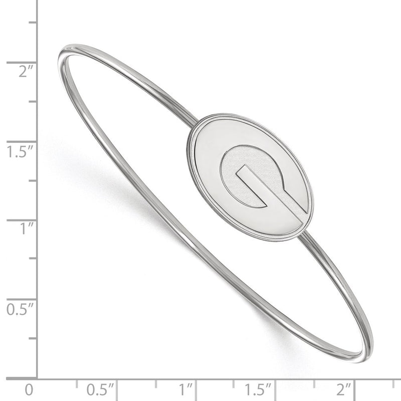 Sterling Silver Rh Plated Logoart University Of Georgia Bangle Slip On