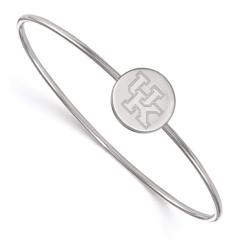 Sterling Silver Rh Plated Logoart University Of Kentucky Bangle Slip On