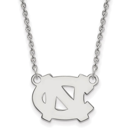 14K White Gold Logoart University Of North Carolina N C Small Pendant 18 Inch Necklace
