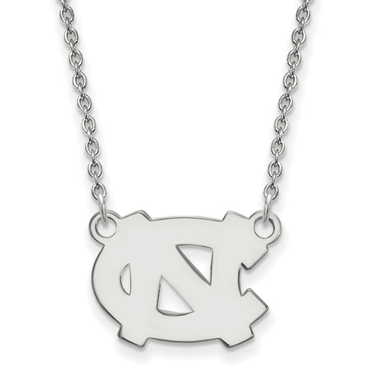 10K White Gold Logoart University Of North Carolina N C Small Pendant 18 Inch Necklace