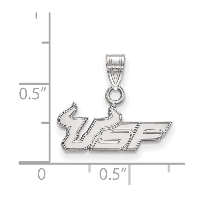 14K White Gold Logoart University Of South Florida U S F Small Pendant